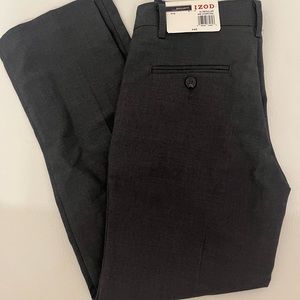Izod Boys Dress Pants Dark Gray Charcoal Regular Fit size 10